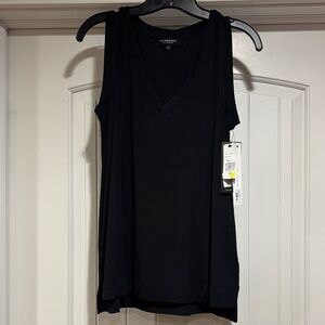 Liverpool Los Angeles Black V-Neck Tank Top, Size Small .